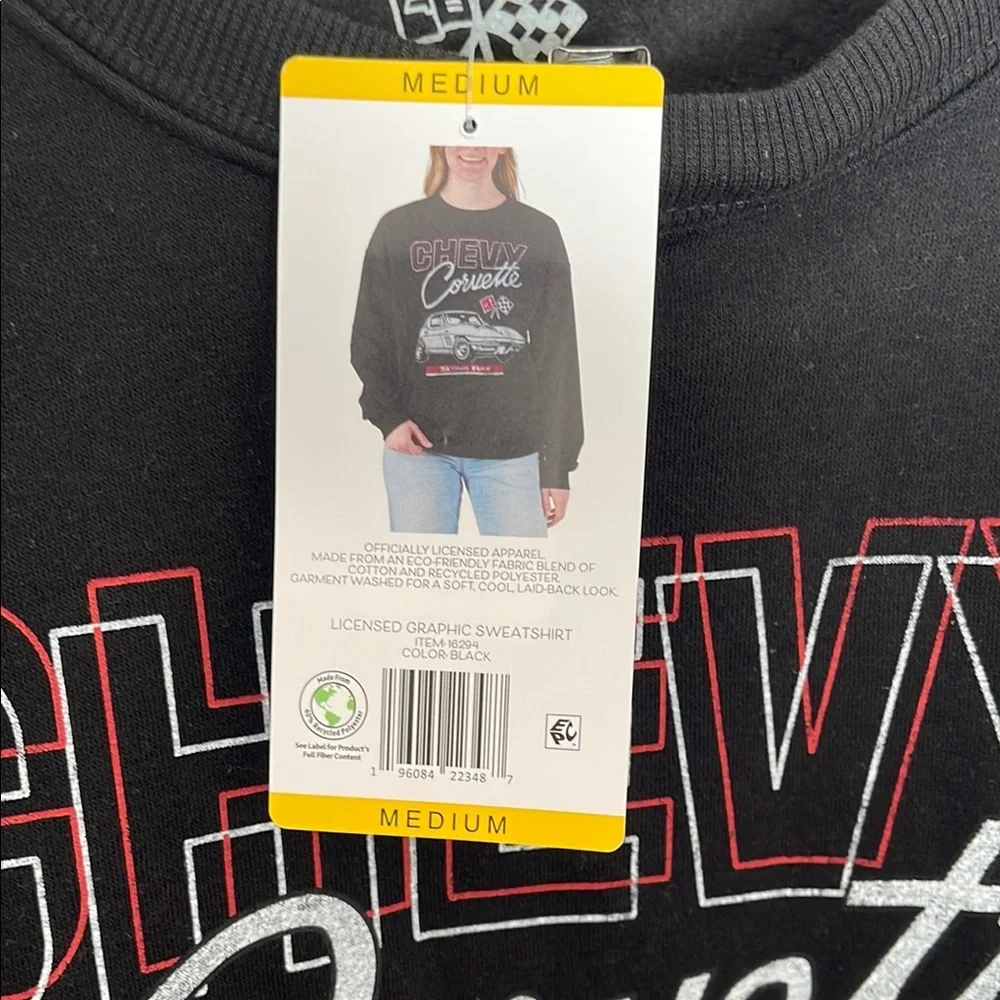 Women's Licensed Chevy Corvette Crewneck Sweatshirt Size M